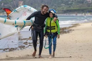 Alumno de curso de kitesurf